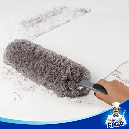 MR.SIGA Washable Microfiber Duster for Household Cleaning, Gray
