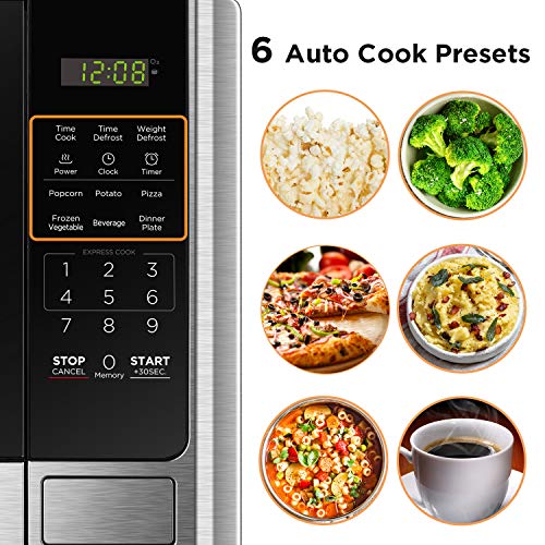 Digital Microwave with Child Safety Lock, Stainless Steel
