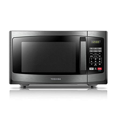 Black Stainless Steel Microwave with 6 Auto Menus