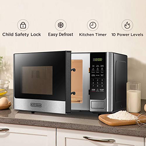 Digital Microwave with Child Safety Lock, Stainless Steel