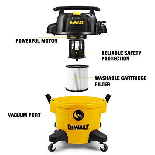 Yellow DEWALT 6 gal Poly Wet/Dry Vac
