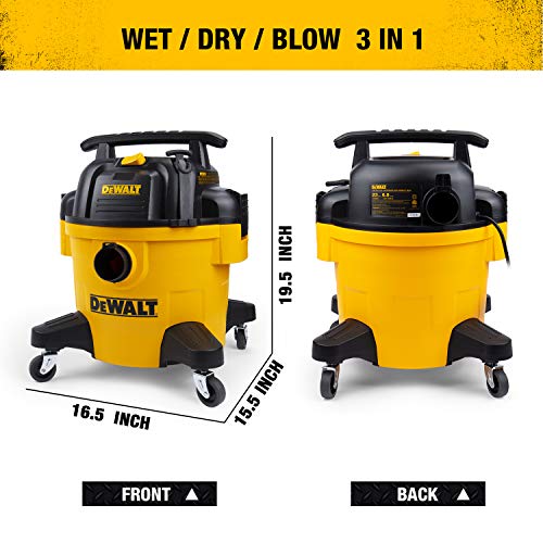 Yellow DEWALT 6 gal Poly Wet/Dry Vac