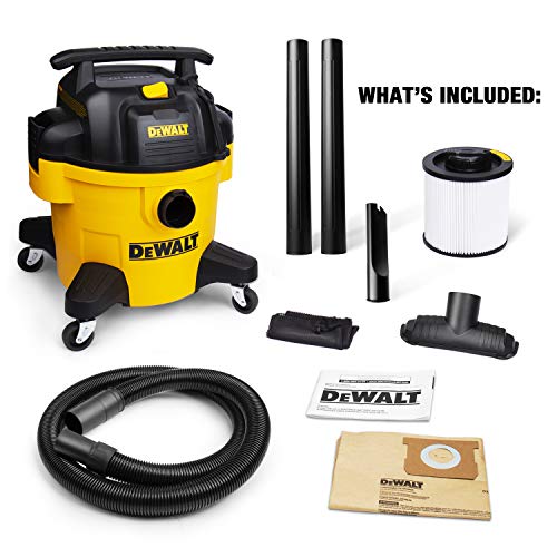 Yellow DEWALT 6 gal Poly Wet/Dry Vac