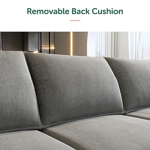 Modular U-Shaped Sectional Sofa with Storage, Grey