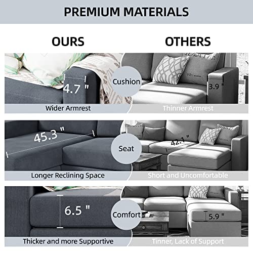 Modern L-shaped sectional sofa for small spaces