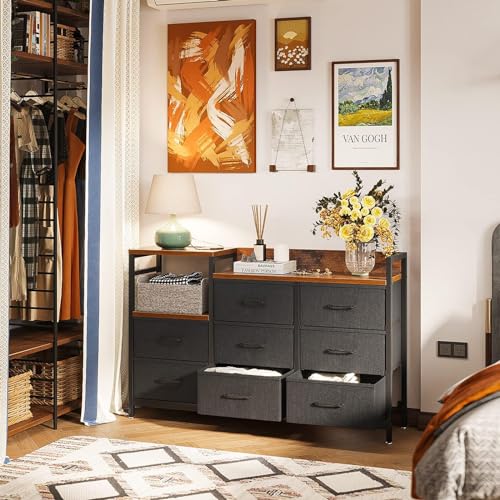 Charging Dresser: 8 Drawers, Sturdy Frame, 52" Wide
