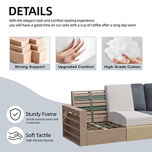 Modern L-shaped sectional sofa for small spaces