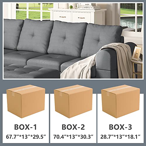 Modern L-Shaped Sectional Sofa with Cup Holders