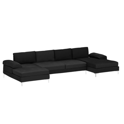 Modern U-Shape Velvet Sectional with Chaise Lounge