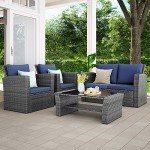 Wisteria Lane 4-Piece Wicker Patio Furniture Set