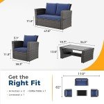 Wisteria Lane 4-Piece Wicker Patio Furniture Set
