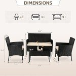 4-Piece Outdoor Rattan Patio Furniture Set