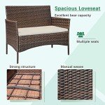 4-Piece Outdoor Wicker Patio Conversation Set