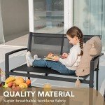 Devoko 4-Piece Black Patio Conversation Set