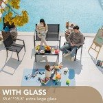 Devoko 4-Piece Black Patio Conversation Set