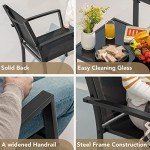 Devoko 4-Piece Black Patio Conversation Set