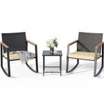 Gizoon 3-Piece Outdoor Rocking Bistro Set