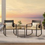 Gizoon 3-Piece Outdoor Rocking Bistro Set