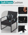 3-Piece Outdoor Rattan Bistro Furniture Set