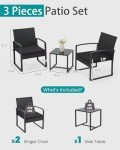 3-Piece Outdoor Rattan Bistro Furniture Set