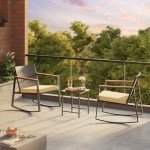 Gizoon 3-Piece Outdoor Rocking Bistro Set