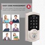 Kwikset SmartCode 270 Touchpad Deadbolt, Auto Lock, Satin Nickel