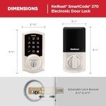 Kwikset SmartCode 270 Touchpad Deadbolt, Auto Lock, Satin Nickel