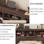 Walnut 4-Piece Queen Bedroom Set with USB Ports