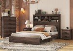 Walnut 4-Piece Queen Bedroom Set with USB Ports