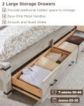 Farmhouse Queen Size Bed Frame with Storage Drawers