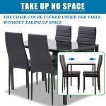 Modern Black Glass Dining Table Set for Small Spaces