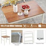 Solid Wood Farmhouse Dining Table Set for 4