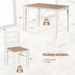 Solid Wood Farmhouse Dining Table Set for 4