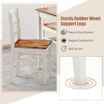 Solid Wood Farmhouse Dining Table Set for 4