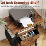 Light Brown Rolling File Cabinet with 2 Drawers