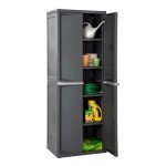 Lockable 4-Shelf Utility Storage Cabinet in Gray