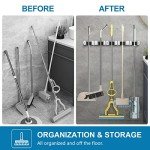 Stainless Steel Wall Mount Broom Holder Set