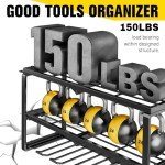 Heavy-Duty Wall-Mount Tool Organizer with Drill Holders