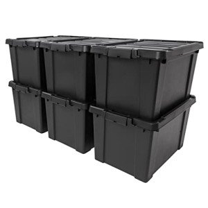 20 Gallon Lockable Storage Bins - 6 Pack