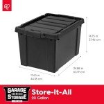 20 Gallon Lockable Storage Bins - 6 Pack