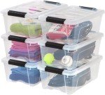 13 Qt Stackable Clear Storage Bins with Lids - 6 Pack
