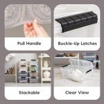 13 Qt Stackable Clear Storage Bins with Lids - 6 Pack