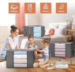 6-Pack 90L Foldable Storage Bags for Organizing