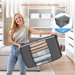 6-Pack 90L Foldable Storage Bags for Organizing