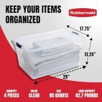 Rubbermaid Clear Stackable Storage Containers (4 Pack)
