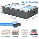 90L Foldable Under Bed Storage Bags - Grey