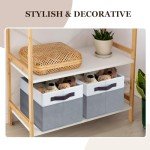 4 Pack Large Fabric Storage Baskets with Handles