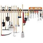 68'' Metal Garden Tool Organizer with Hooks