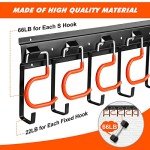 68'' Metal Garden Tool Organizer with Hooks