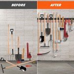 68'' Metal Garden Tool Organizer with Hooks